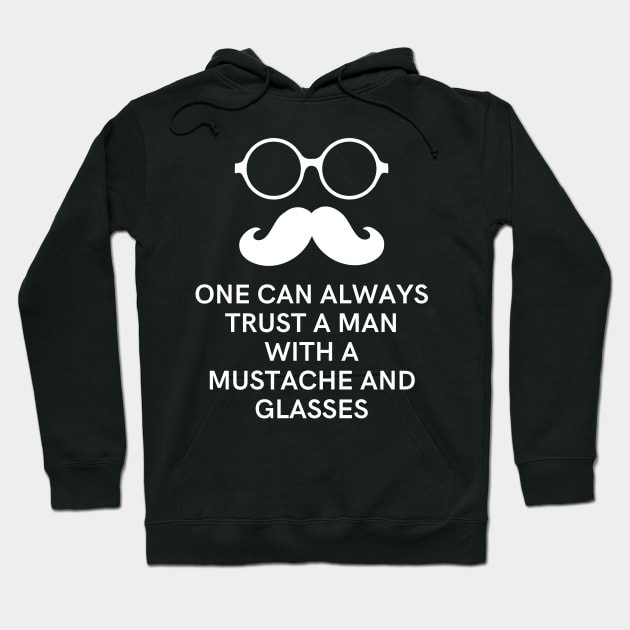 Man with mustache and glasses Hoodie by JettDes